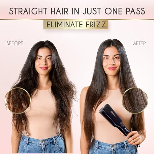 ELLA BELLA® Titanium Flat Iron Hair Straightener (with Infrared) • Professional Straightening Iron • Digital Display to Accurately Control Temperature • As Featured in Good Housekeeping - Image 3