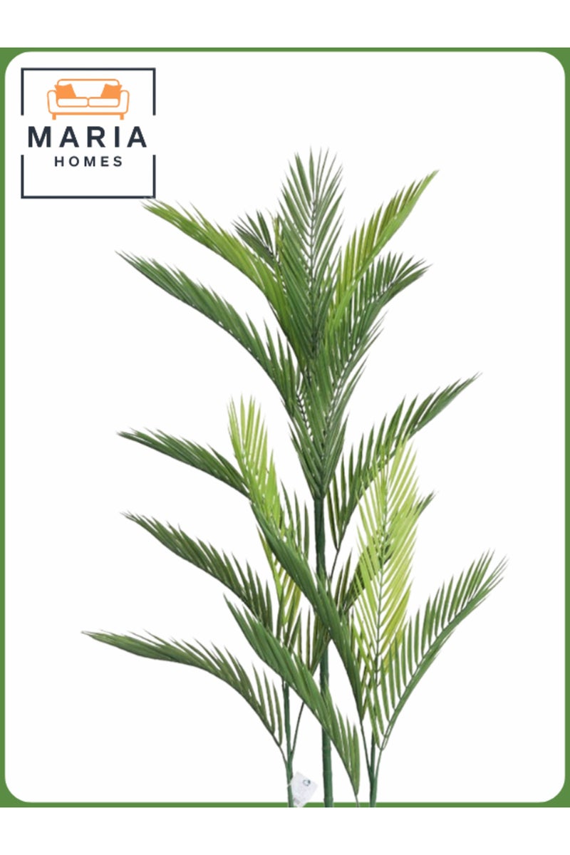 ماريا شجرة نخيل أريكا اصطناعية 115 سم - نبات داخلي مزخرف في وعاء رمادي فاتح - Image 2