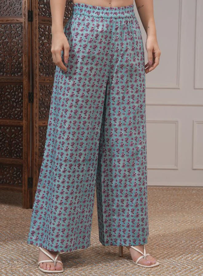 Vishudh All-Over Print Pure Cotton Jacket and Trousers with Inner Top Co-Ords by Styli