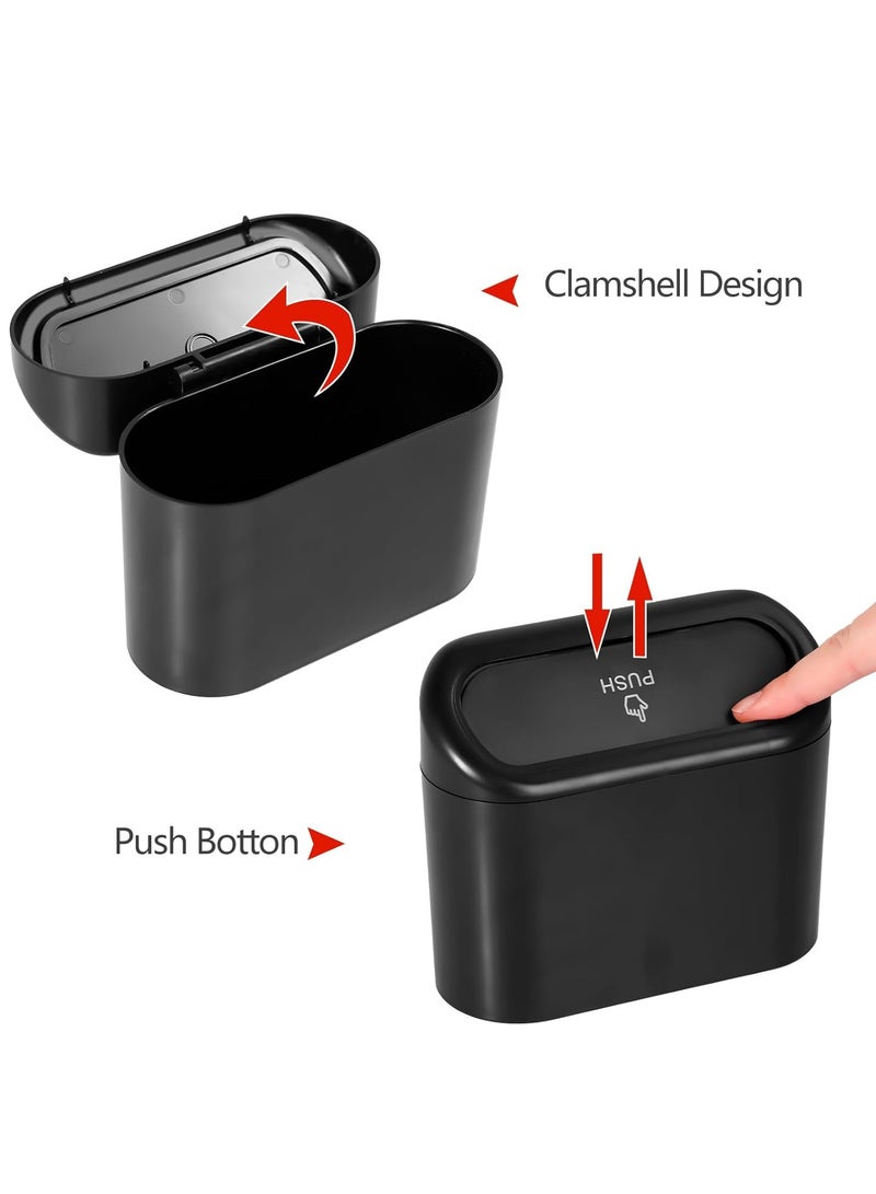 Generic Car trash can with lid Mini automatic trash can with 15 garbage bags Leak-proof car trash can Multi-function storage box Suitable for car, home, office (black)  - Image 4