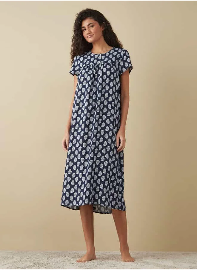 FAV Printed Sleepshirt with Short Sleeves