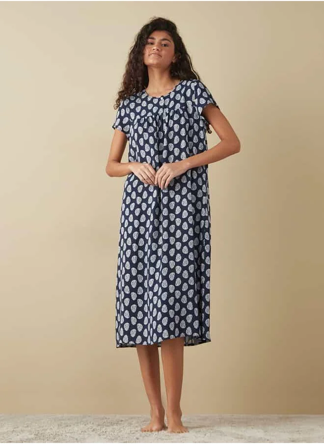 FAV Printed Sleepshirt with Short Sleeves