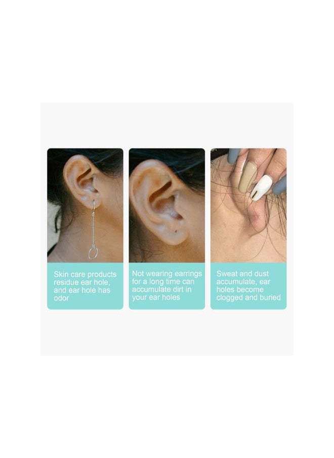 Generic - Earring Hole Cleaner Dental Floss, Ear Care Set, 70pcs Disposable Piercing Aftercare Piercing Cleaning Line, 25ml ear cleaning earring hole cleaner - Image 1