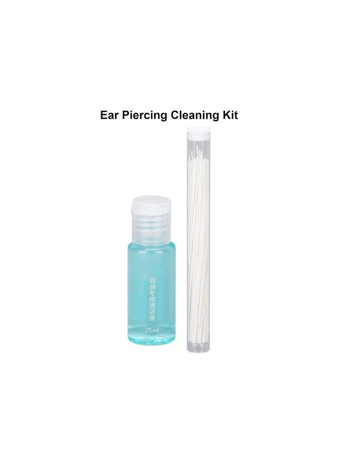 Generic - Earring Hole Cleaner Dental Floss, Ear Care Set, 70pcs Disposable Piercing Aftercare Piercing Cleaning Line, 25ml ear cleaning earring hole cleaner - Image 1