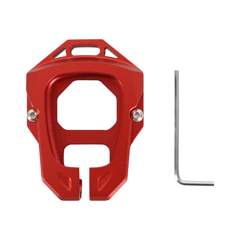 Hooke Road Aluminum Key Fob Cover Case Compatible with Jeep Wrangler JK 0718Red