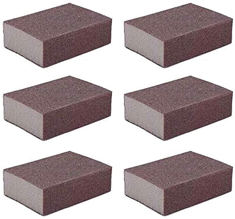 Liyafy 180 Grit Sponge Emery Cloth Sandpaper Blocks Buffing Diamond Polishing Pads Hand Sanding Tool 6pcs
