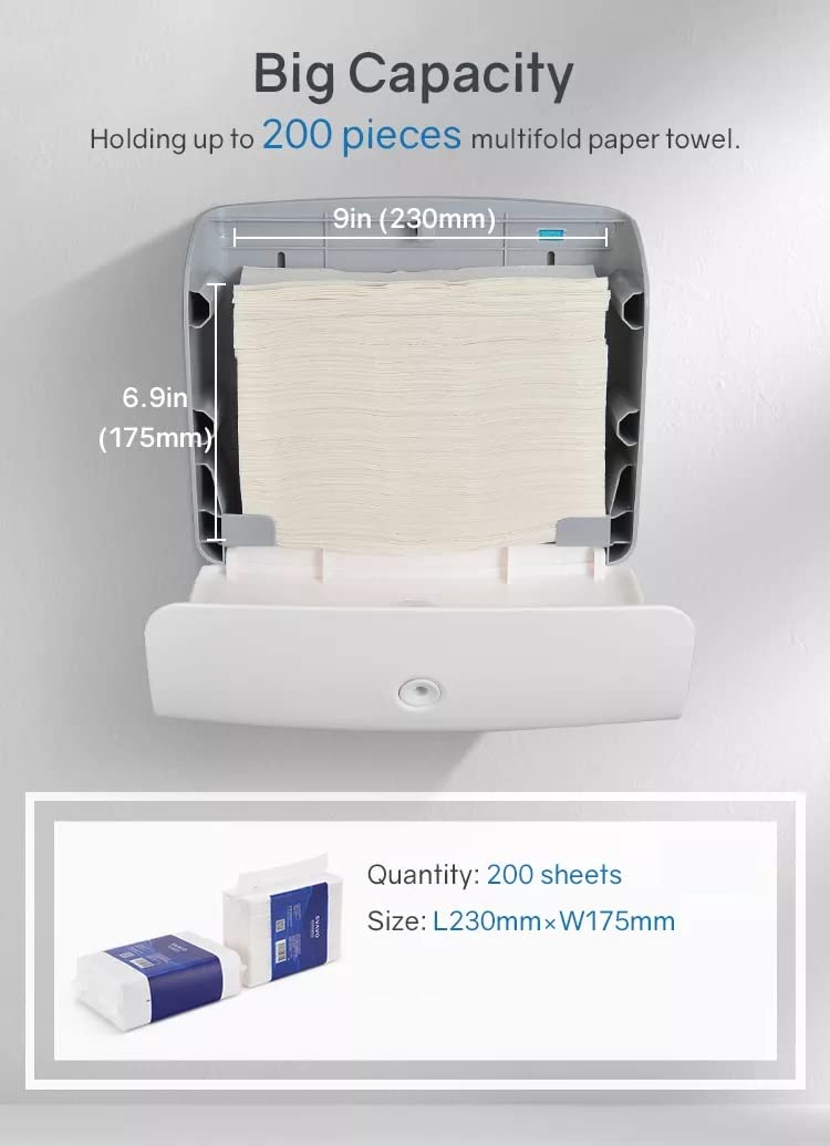 TARGET HYGIENE Heavy Duty M-Fold Tissue Paper Dispenser with Free 2 Packet of Multi fold Tissue Paper Refill - Image 4