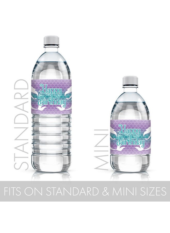 DISTINCTIVS - Mermaid Birthday Water Bottle Labels 24 Stickers - Image 1