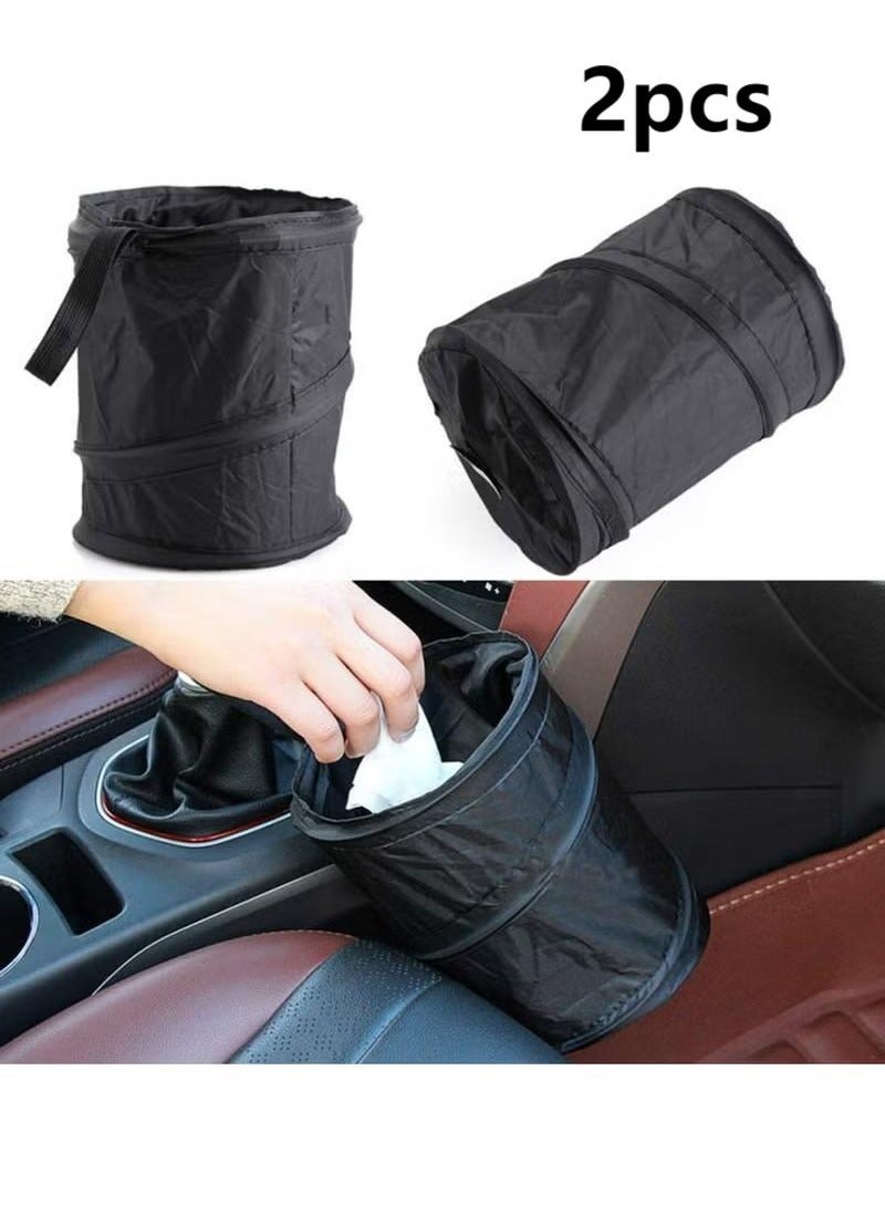 2PCS Portable Folding Car Trash Can Universal Collapsible Car Garbage Bin Wastebasket Hanging Travel Storage Box Bag  - Image 1