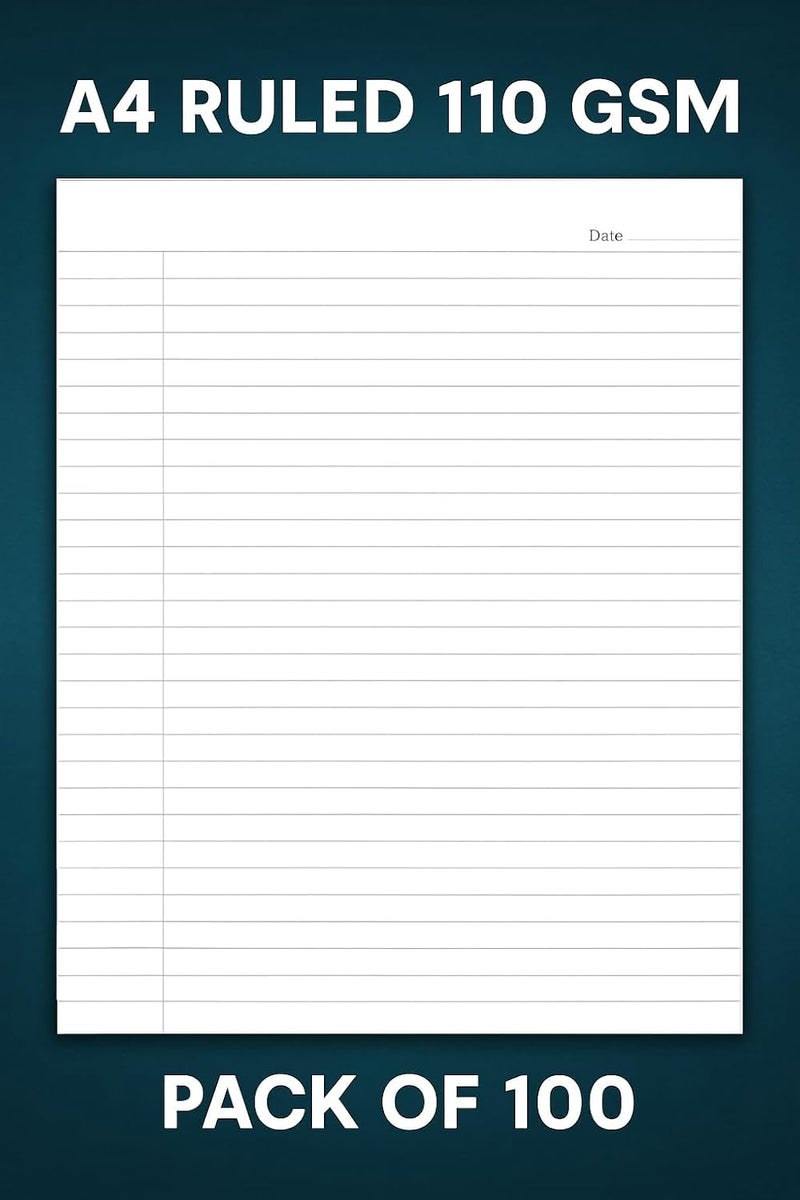 OPENFIRST ® A4 Project Sheets – Pack of 100 | 110 GSM Premium Ultra Smooth Paper | Single-Side Ruled | Acid-Free & Uncoated | Ideal for School, College Use & more. - Image 3