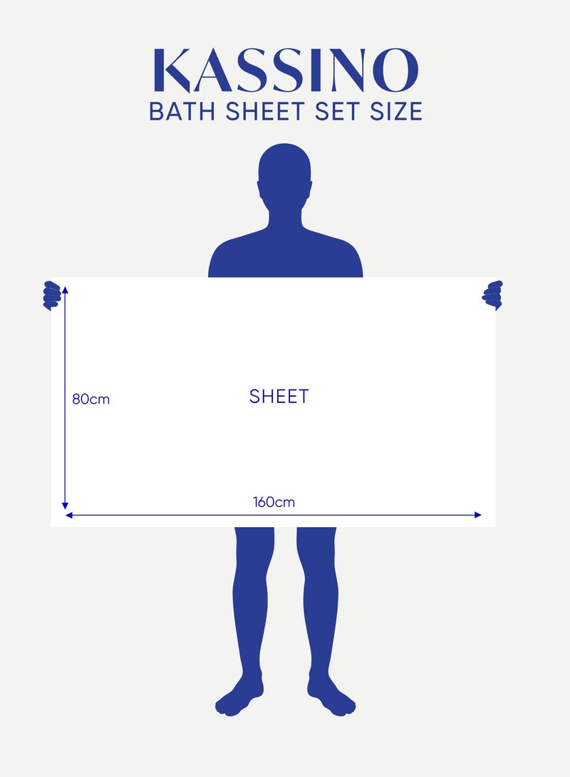 كاسينو Kassino Jumbo Bath Sheet (2 Pack, 80x160 cm) - 580 GSM Large Bath Towel,100% Combed Cotton, Soft & Quick-Dry Oversized Towels, Highly Absorbent, Double Stitched Hotel Quality Towels | Clarinet - Image 5
