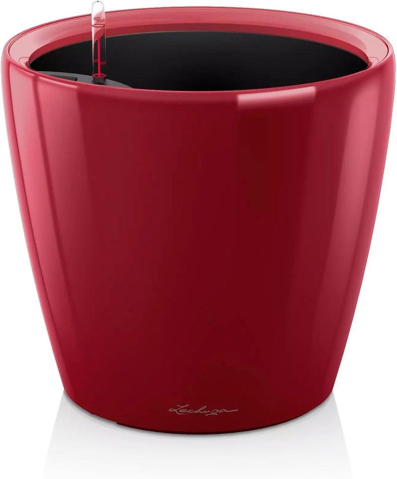 Lechuza Self Watering Plant Pot CLASSICO 43 LS Garden Flower Indoor Outdoor Floor Plastic Planter with Drainage Hole D43 H40 cm Red High-Gloss - Image 1