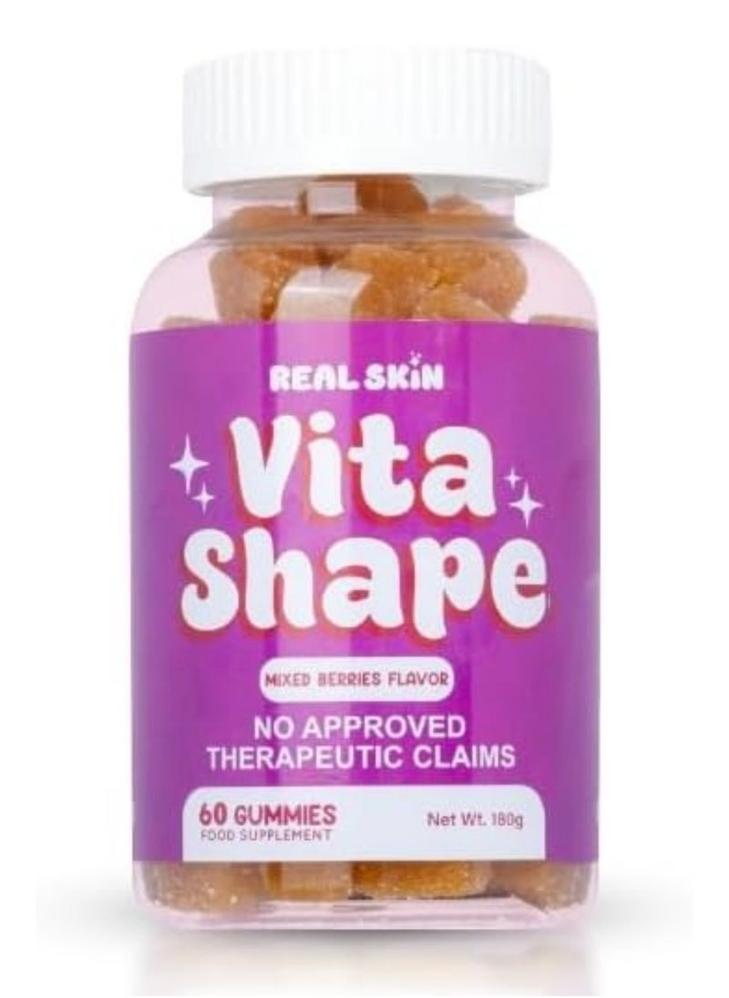 Real Skin Vita Shape, Mixed Berries Flavor, 60 Organic Gummies, 180g  - Image 2