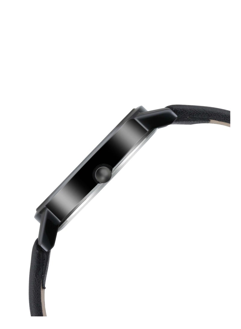 فاستراك ساعة فاستراك كوارترز بعقارب مع عرض اليوم والتاريخ ومينا أسود وسوار جلد للبنات - Image 3