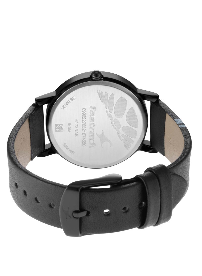 فاستراك ساعة فاستراك كوارترز بعقارب مع عرض اليوم والتاريخ ومينا أسود وسوار جلد للبنات - Image 4