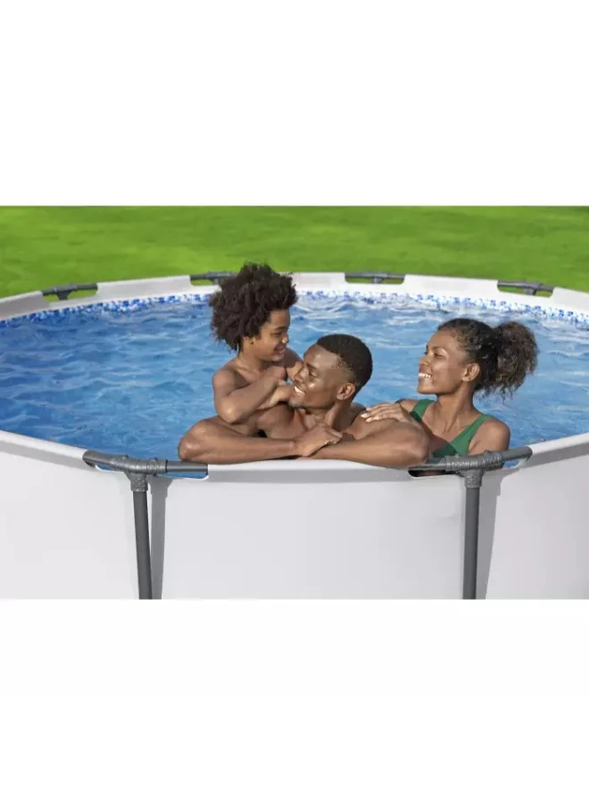 Bestway Bestway Steel Pro Round Pool Set, 12 ft x 39.5 in (3.66 m x 1.00 m) Above Ground Swimming Pool with Steel Frame, Filter Pump & Repair Patch, Family Backyard Pool