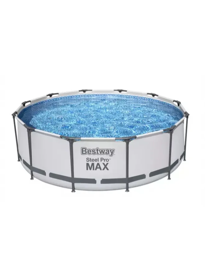 Bestway Bestway Steel Pro Round Pool Set, 12 ft x 39.5 in (3.66 m x 1.00 m) Above Ground Swimming Pool with Steel Frame, Filter Pump & Repair Patch, Family Backyard Pool