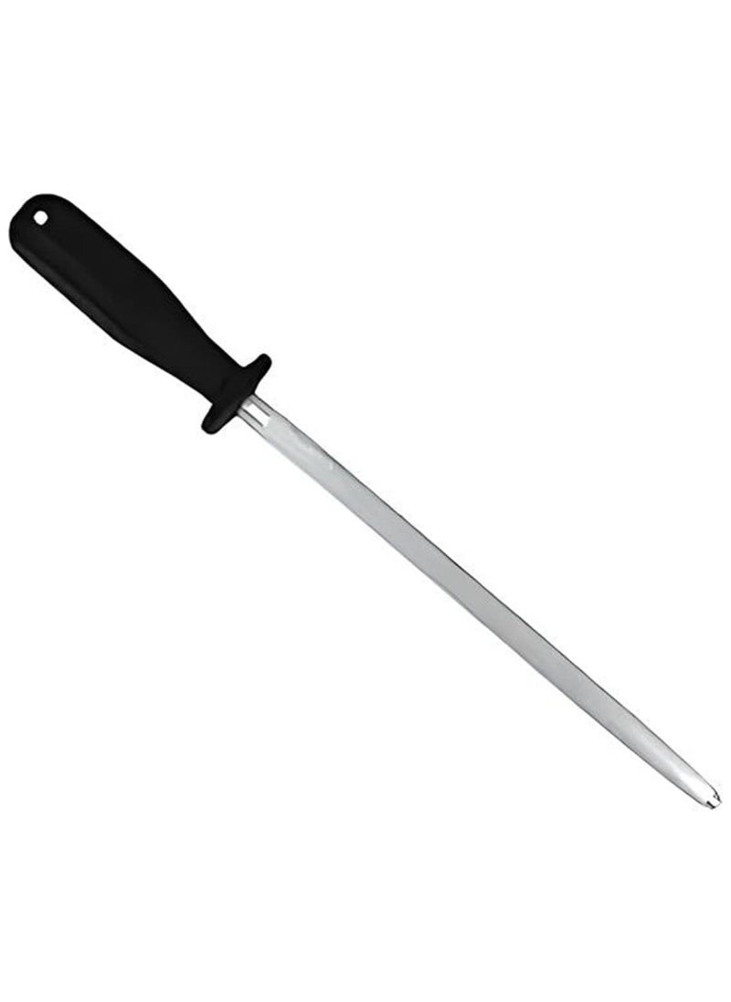 Estrico 25cm Knife Sharpener Rod Stainless Steel Plastic Handle Grip Chef Knives Sharpening Rod Tool for Home Kitchen 