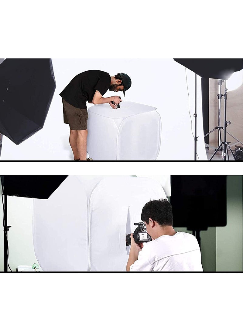 استوديو الصور المحمول لإطلاق النار خيمة ضوئية مربع مكعب انتشار خيمة Softbox مع خلفيات 4 ألوان (أحمر أزرق أسود أبيض) لأعلى الطاولة التصوير الفوتوغرافي في الهواء الطلق (60 سم) - Image 2