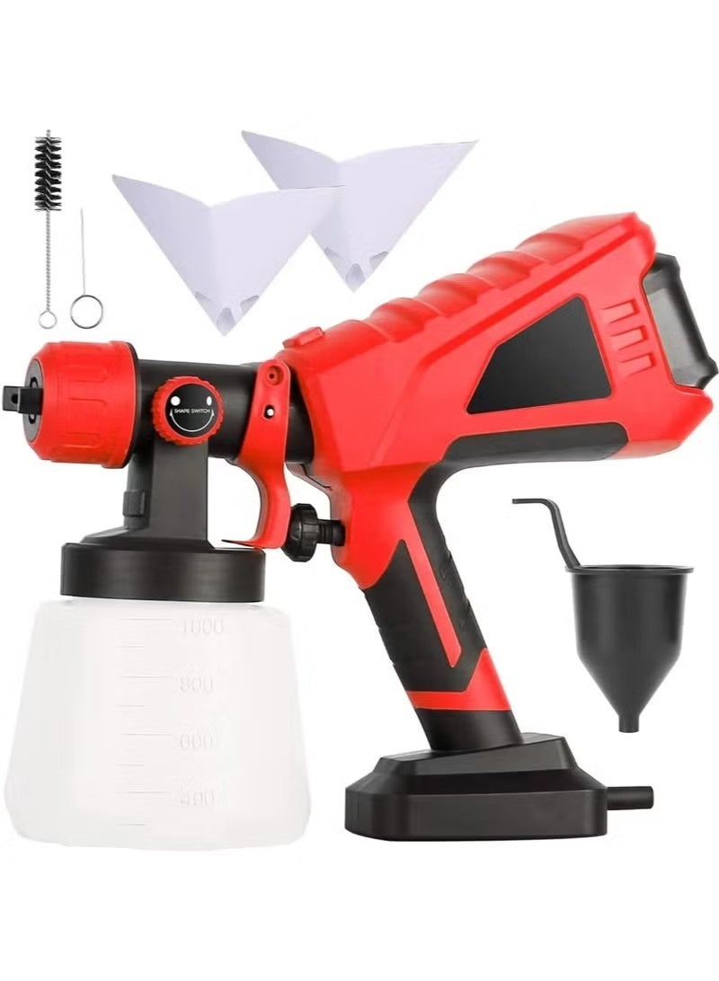 Cordless Paint Sprayer Gun, HVLP, with 3 Nozzles, 3 Spray Patterns & 2000mAh Li-Ion Battery - Image 1