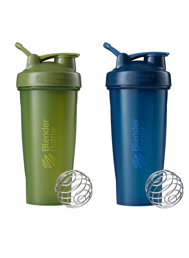 Blender Bottle Classic Loop Top Shaker Bottle 28-Ounce 2-Pack Moss Moss and Navy Navy 28oz SC01311  - Image 1
