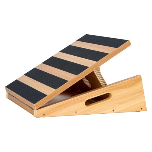 StrongTek Professional Wooden Slant Board, Adjustable Incline Board and Calf Stretcher, Partial-Coverage Design with Side Handle, 5 Angles, 500 lbs Capacity - Image 1