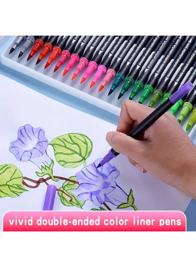 48 Colors Black Marker Set Smooth Writing High Coverage for Professional Drawing and Coloring - Image 1
