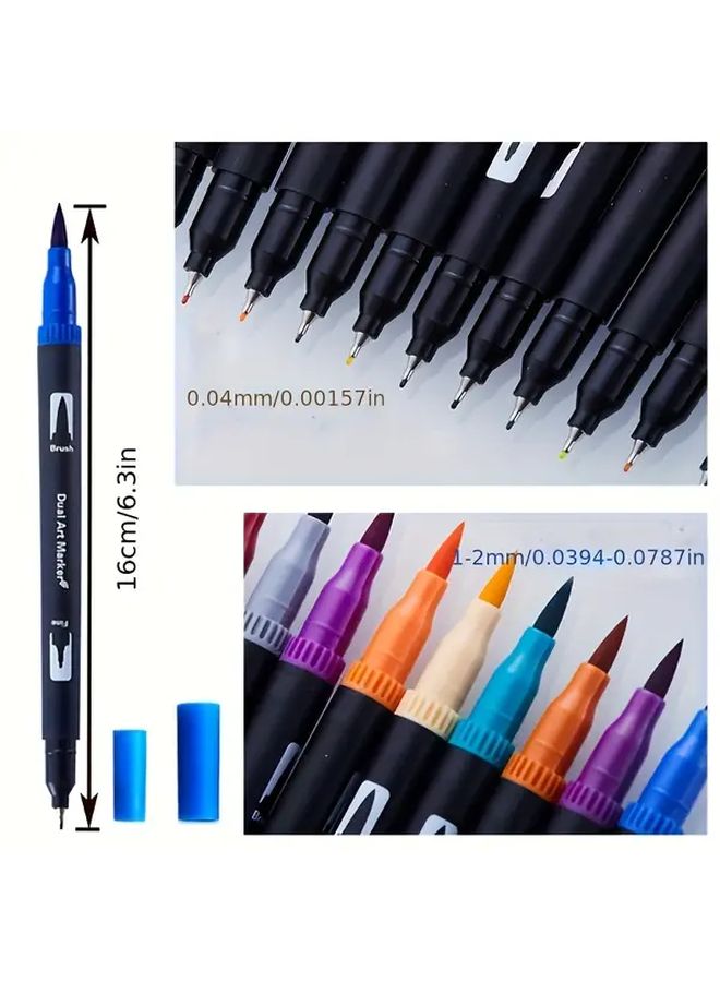 48 Colors Black Marker Set Smooth Writing High Coverage for Professional Drawing and Coloring - Image 4