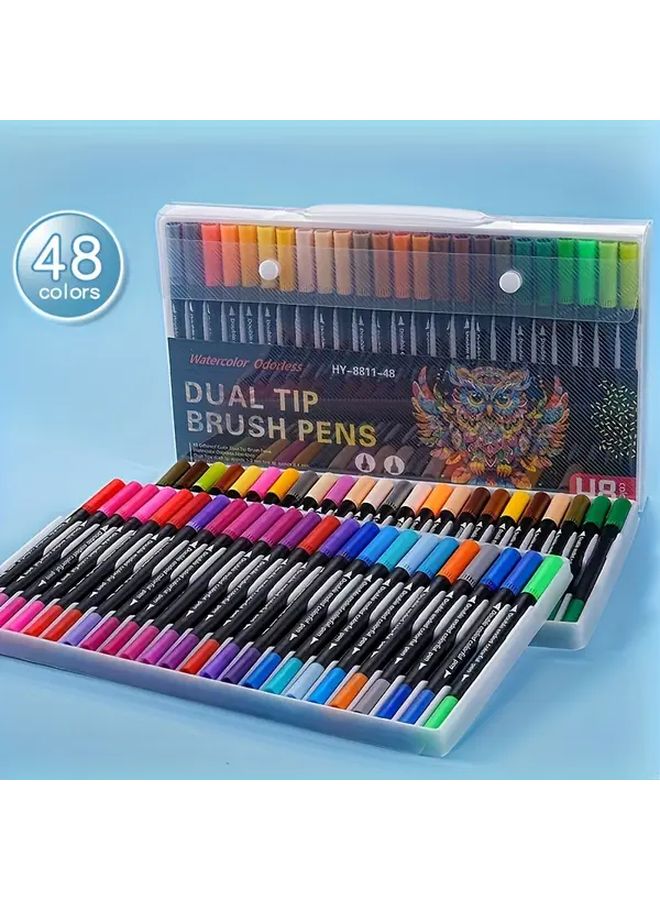 48 Colors Black Marker Set Smooth Writing High Coverage for Professional Drawing and Coloring - Image 5