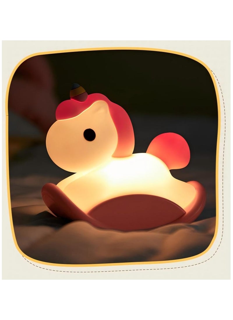 Generic Unicorn Night Light, Night Light For Kids, Squishy Silicone Nursery Lamp, USB Rechargeable Baby Toddler Decor Light  - Image 1