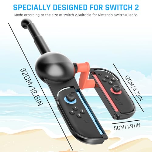 RHOTALL Fishing Rod for Nintendo Switch/OLED/Switch 2,Fishing Games Handle Grip Controller Accessories Kit Compatible with Nintendo Switch joycon Bass Pro Shops: The Strike Championship Edition - Image 2