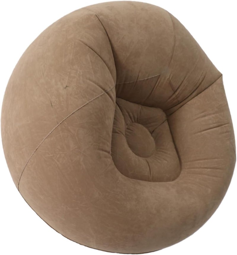 Inflatable Lounge Chair Soft Blow Up Chair for Relaxing in Living Room or Bedroom Gray - Image 1