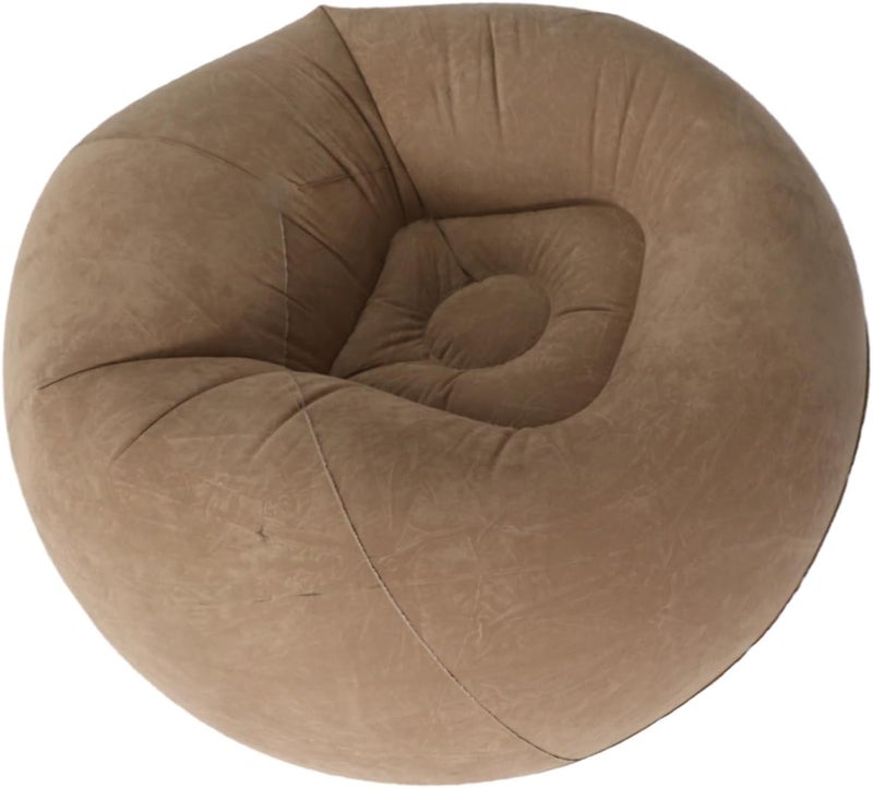 Inflatable Lounge Chair Soft Blow Up Chair for Relaxing in Living Room or Bedroom Gray - Image 2
