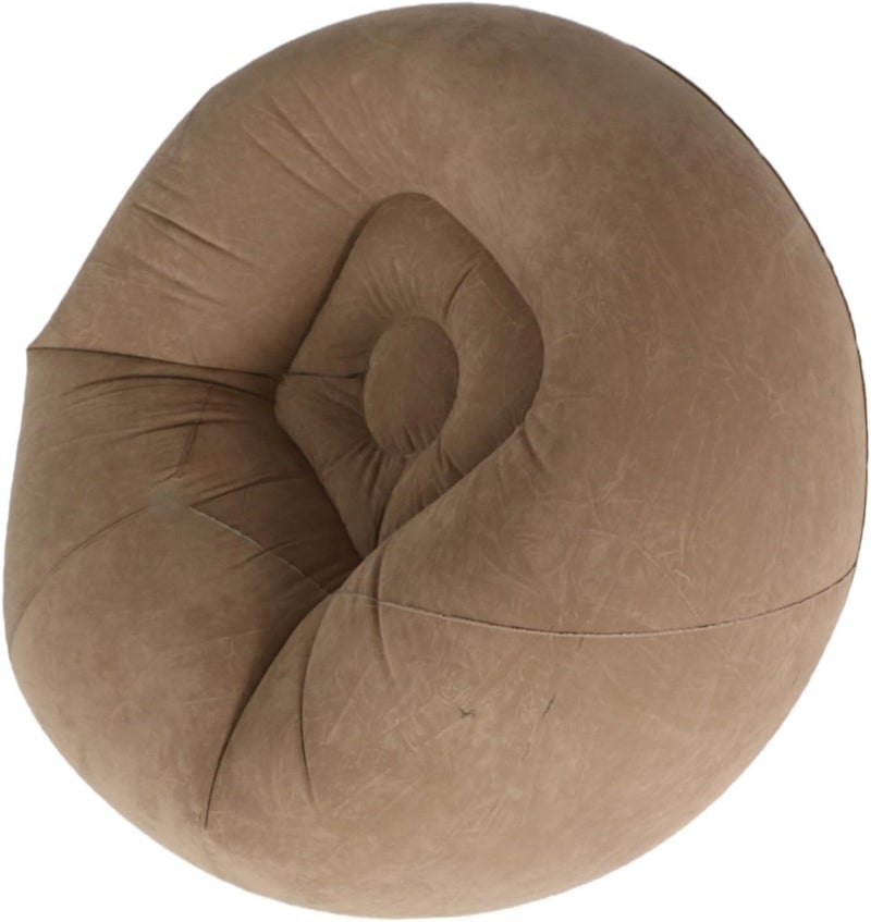 Inflatable Lounge Chair Soft Blow Up Chair for Relaxing in Living Room or Bedroom Gray - Image 4