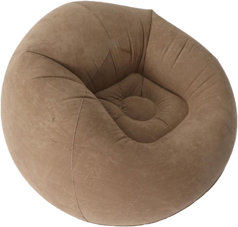 Inflatable Lounge Chair Soft Blow Up Chair for Relaxing in Living Room or Bedroom Gray - Image 5
