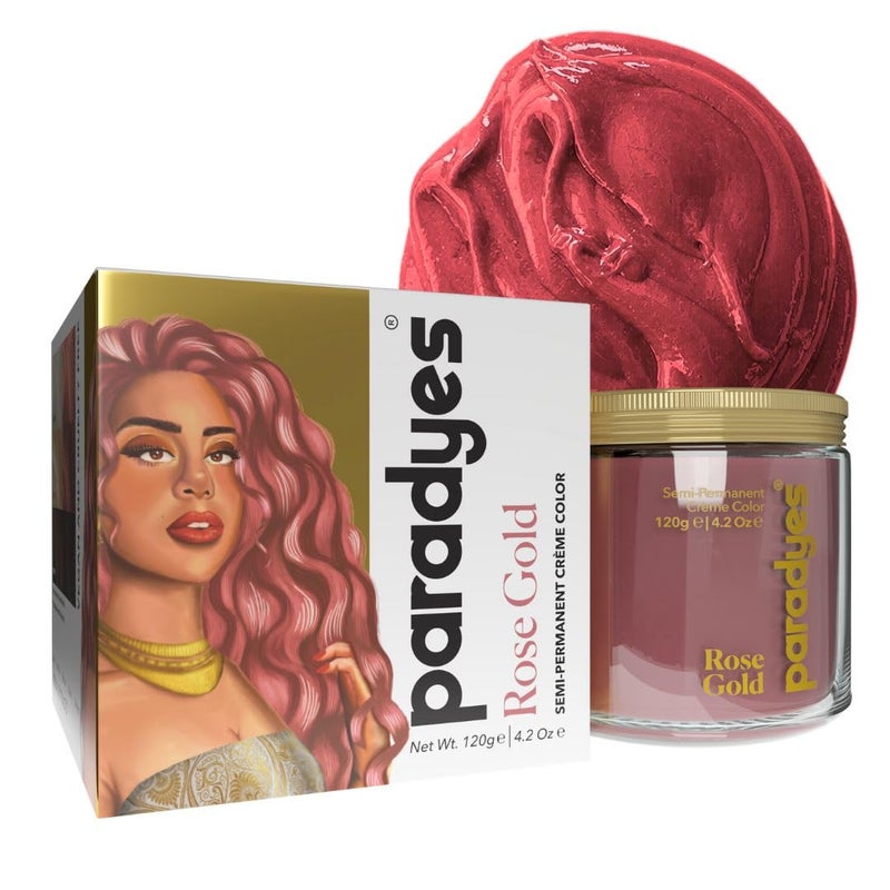 Paradyes Semipermanent Rose Gold DIY Conditioner Based Hair Colour infused with Aloevera Bhringaraj Brahmi Almonds Amla 120 gm - Image 1