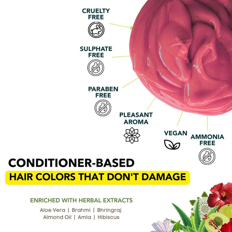 Paradyes Semipermanent Rose Gold DIY Conditioner Based Hair Colour infused with Aloevera Bhringaraj Brahmi Almonds Amla 120 gm - Image 5