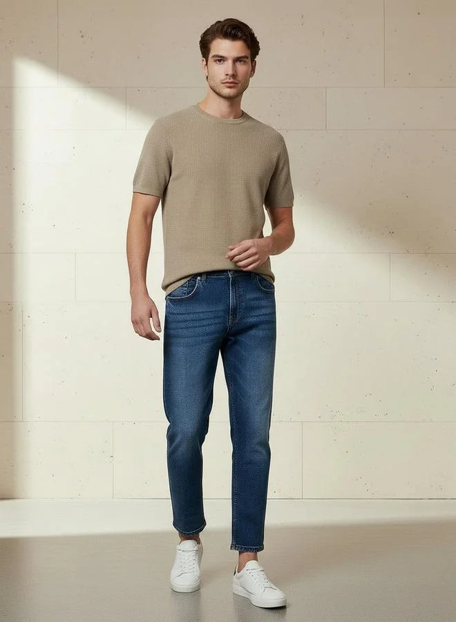 Splash FAV Men Regular Fit Mid Rise Cropped Jeans
