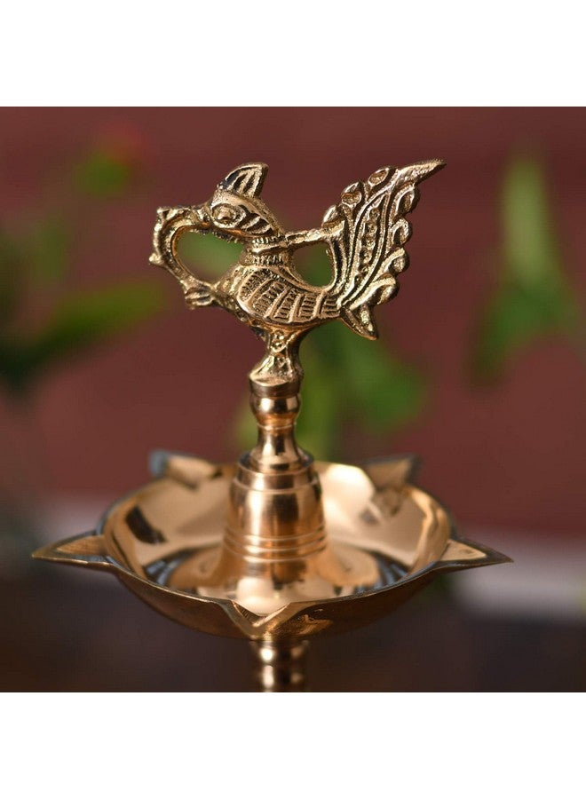 Collectible India Brass Kerala Diya Stand for Puja Kuthuvilakku Diya Oil Lamp Home Pooja Decor (24.5 Inches) - Image 3