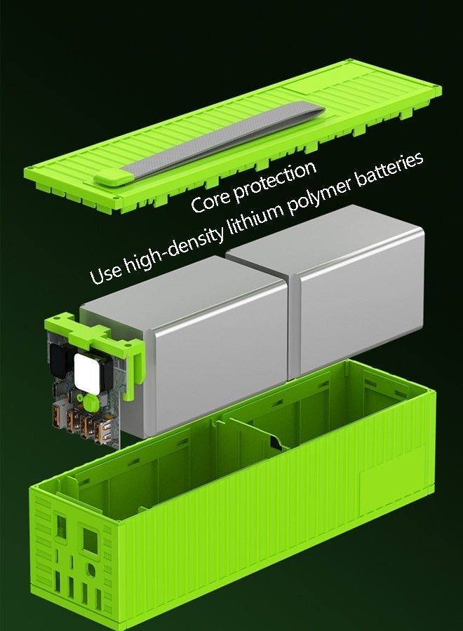 Kelesa 100000mAh Multifunctional Ultra-large Capacity Mobile Power Charger, Supports PD20W+66W Super Fast Charging. Has 4 USB and 2 Type-C Interfaces. Green - Image 2