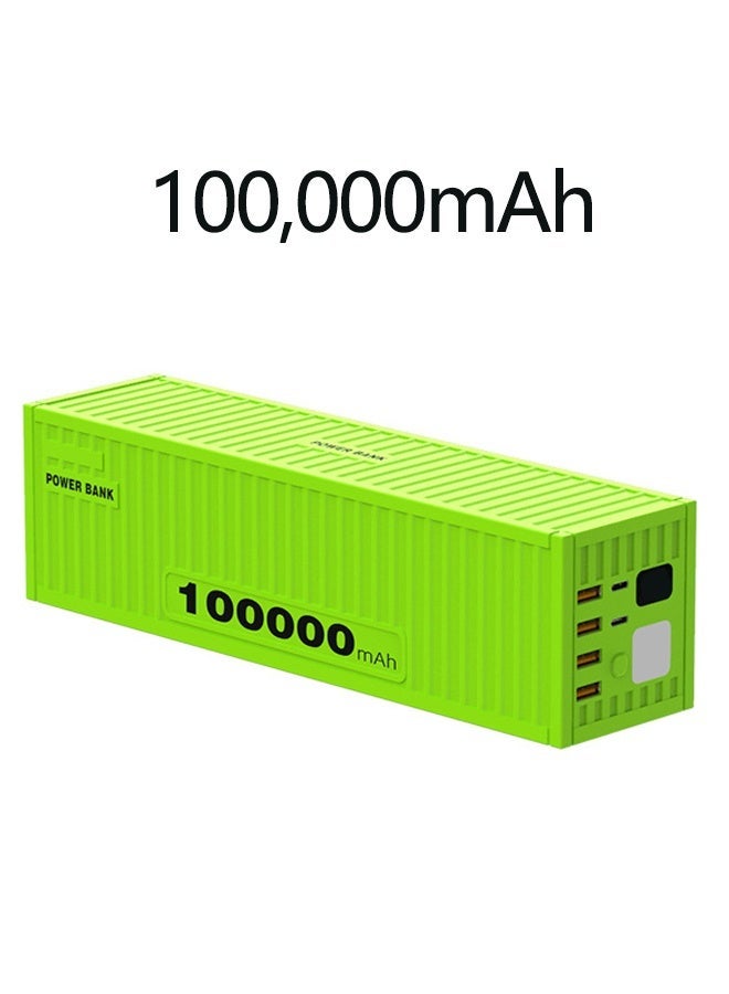 Kelesa 100000mAh Multifunctional Ultra-large Capacity Mobile Power Charger, Supports PD20W+66W Super Fast Charging. Has 4 USB and 2 Type-C Interfaces. Green - Image 1