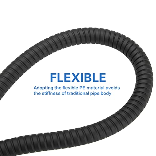 RUMOSE 79 inches Shower Hose Shower Head Extension Hose Extra Long Stainless Steel Shower Tube Attachment Flexible Handheld Shower Sprayer Hose, Matte Black - Image 5