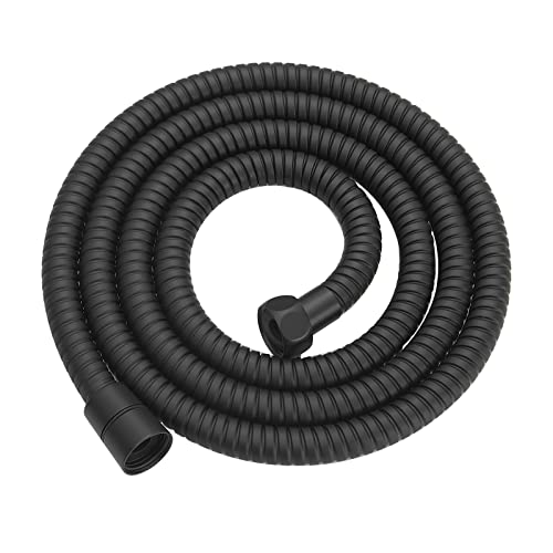 RUMOSE 79 inches Shower Hose Shower Head Extension Hose Extra Long Stainless Steel Shower Tube Attachment Flexible Handheld Shower Sprayer Hose, Matte Black - Image 1
