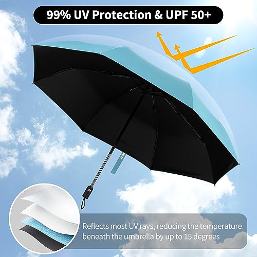 Yoobure Windproof Travel Umbrella - Automatic Umbrellas for Rain, Compact Folding Umbrella with UV Protection, Lightweight Portable Design for Backpack/Walking/Car, Sun & Storm Ready - Image 5