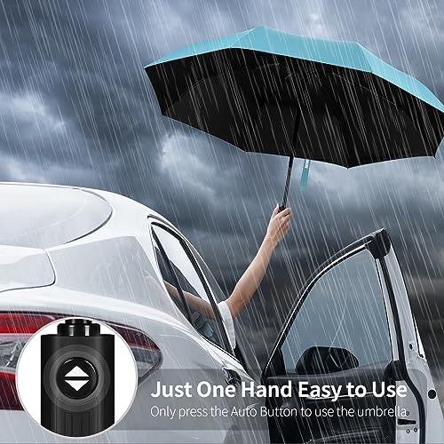 Yoobure Windproof Travel Umbrella - Automatic Umbrellas for Rain, Compact Folding Umbrella with UV Protection, Lightweight Portable Design for Backpack/Walking/Car, Sun & Storm Ready - Image 4