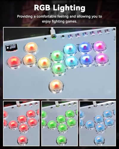 Sehawei Haute42 Arcade Stick 13Keys All-Button Gamerfinger with Turbo Functions & Custom RGB,Arcade Controller Street Fight for PC/Ps3/Ps4/Switch/Steam Game Keyboard-Supports Hot Swap & SOCD - Image 4