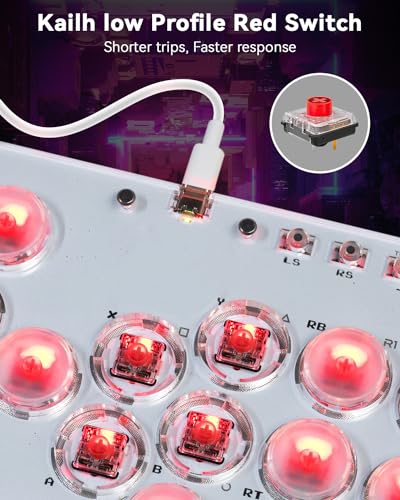Sehawei Haute42 Arcade Stick 13Keys All-Button Gamerfinger with Turbo Functions & Custom RGB,Arcade Controller Street Fight for PC/Ps3/Ps4/Switch/Steam Game Keyboard-Supports Hot Swap & SOCD - Image 3