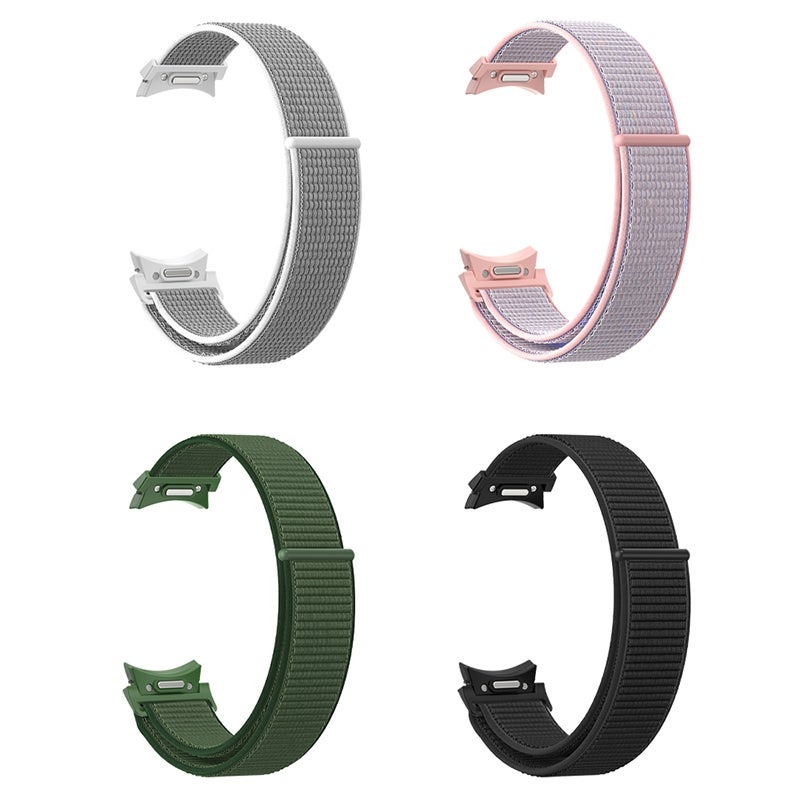 erorex For Samsung Galaxy Watch  7 / 6 Woven Nylon Loop Watch Band(Black) - Image 5