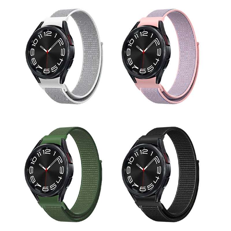 erorex For Samsung Galaxy Watch  7 / 6 Woven Nylon Loop Watch Band(Black) - Image 4