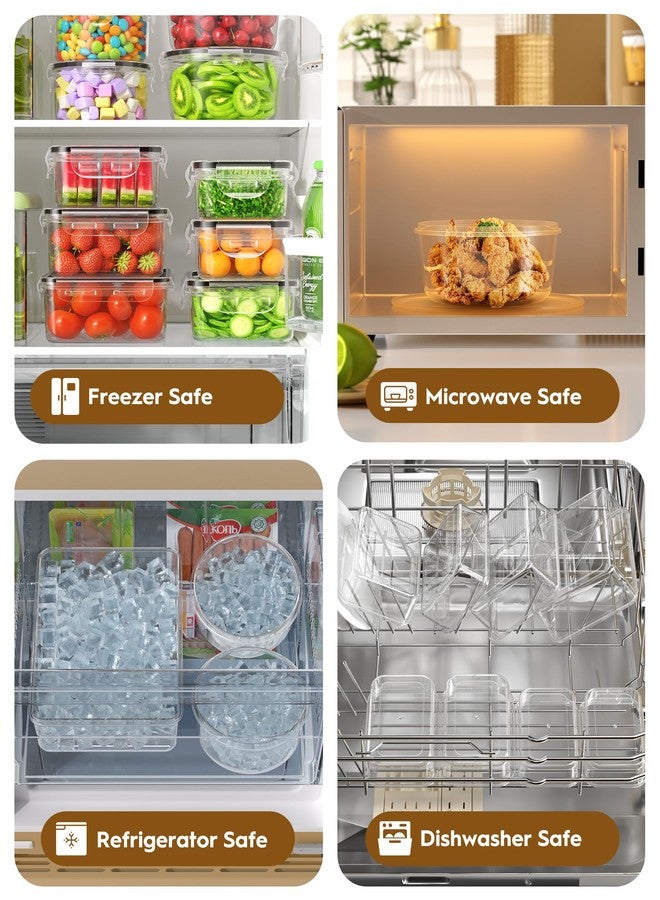 BiuLeon 40 PCS Food Storage Containers with Lids Airtight (20 Containers & 20 Lids), 100% Leakproof Meal Prep Container Set for Kitchen Storage, BPA-free, PVC-free Reusable Plastic, Microwave/Dishwasher Safe - Image 5